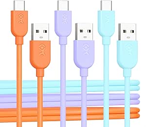 Cable Matters Lot de 3 flexibles cable USB A vers USB C avec charge rapide 3A - 0,9m (cable USB C vers USB A) en Multicolore, compatible avec iPhone 15/15 Pro/15 Plus, iPad Pro, Samsung Galaxy S23