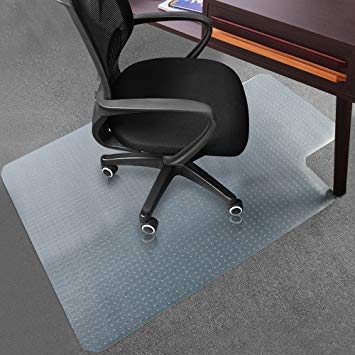 Office Desk Chair Mat for Carpeted Floor PVC Dull Polish Protection Floor Mat - Transparent Heavy Duty Chair Mat Thick and Sturdy (36" x 48")