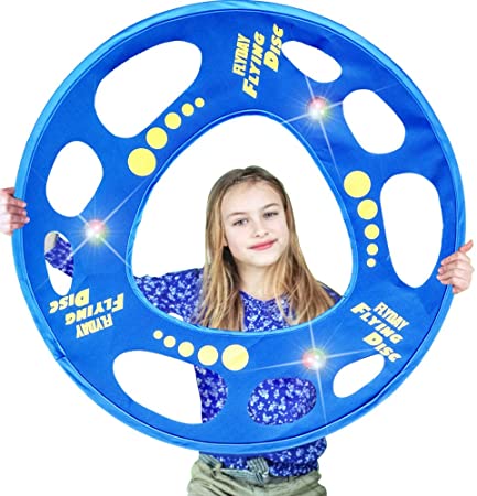 FLYDAY Flying Disc Soft for Kids with LED Lights Flying Ring,Birthday Outdoor Play