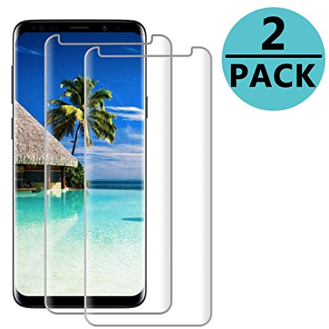 [2 - Pack] S9 Plus Screen Protector(Black), [9H Hardness][Anti-Fingerprint][Ultra-Clear][Bubble Free] Tempered Glass Screen Protector for Samsung Galaxy S9 Plus