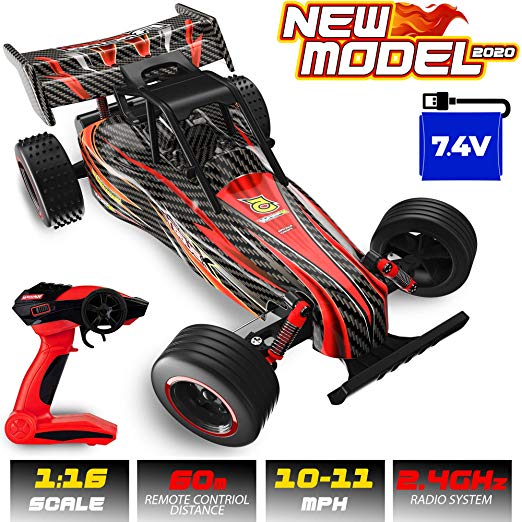 Remote Control Car for Boys - 1:16 Large RC Buggy with Rechargeable Battery - 2.4 GHz High Speed Monster Truck for Offroad, Racing Electric Vehicle Hobby Toy for Kids, Adults - Great Gift for Children