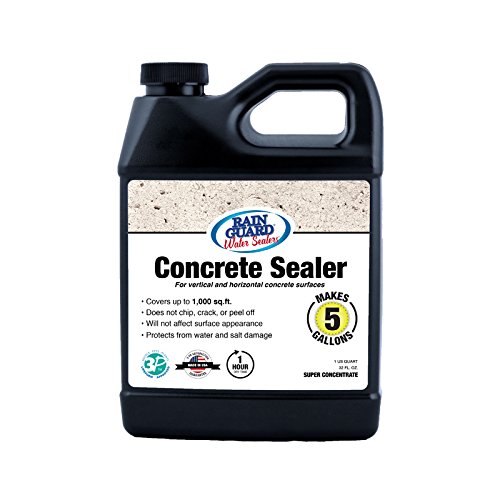 Premium CONCRETE SEALER Concentrate (Makes 5 Gal) Clear Natural Finish, Silane Siloxane Penetrating Water Repellent Sealer For all Unpainted/Unsealed Concrete Surfaces