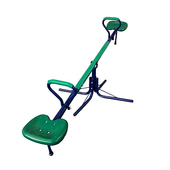 ALEKO BSW06 Outdoor Sturdy Child 360-Degree Spinning Seesaw Play Set - Green