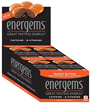 12 Count Box of Energems Peanut Butter Chocolate Energy Gems,Net Wt 1.13 OZ(32G) per box