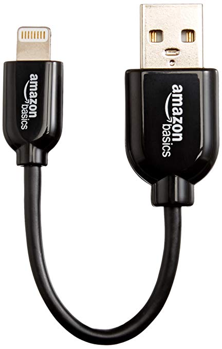 AmazonBasics Apple Certified Lightning to USB Cable - 4-Inches (10 Centimeters) - Black