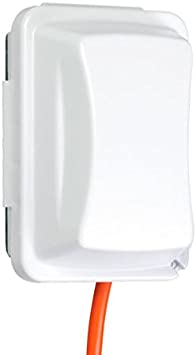 TayMac MM410W Weatherproof Single Outlet Cover Outdoor Receptacle Protector, 2-3/4 Inches Deep, White