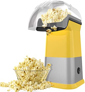 OPOLAR Hot Air Popcorn Poppers for Home, 1200W Popcorn Maker Machine for Healthy Snack, No Oil Needed (Yellow)