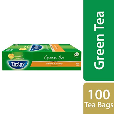 Tetley Green Tea, Lemon and Honey, 100 Tea Bags