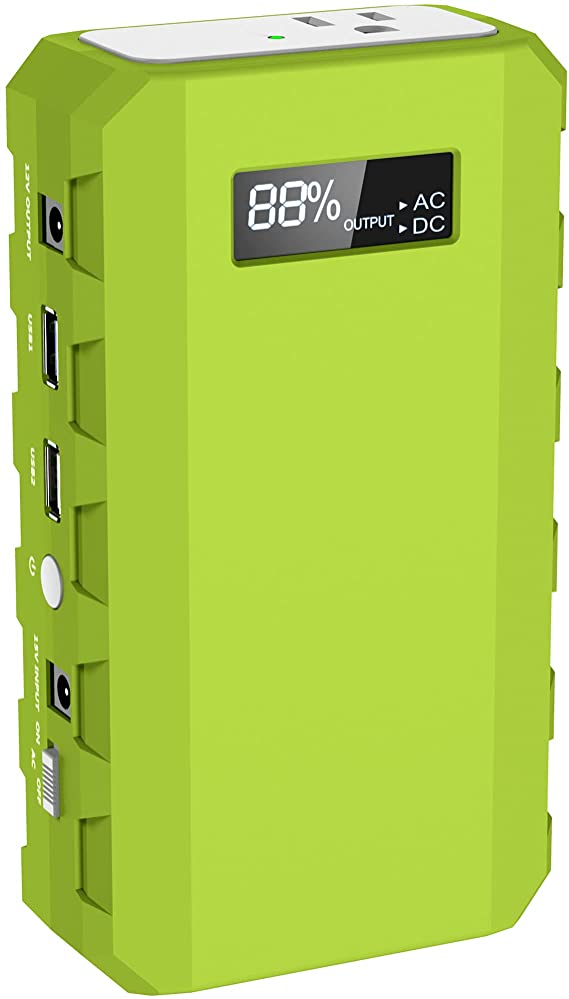 Powkey Portable Power Station 88.8Wh, 65Watts AC Power Bank External Battery Pack, Compact Travel Charger with 2 USB,1 DC,1 AC for MacBook Laptops Smartphones, Green Color