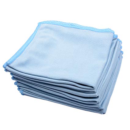 MUZOCT 8Pcs Microfiber Towel Cleaning Cloth Mop 12x12 inch for Glass Windows Mirrors Home Kitchen Car