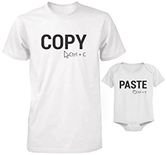 Funny Daddy and Baby Matching T-Shirt and Bodysuit Set - Copy and Paste