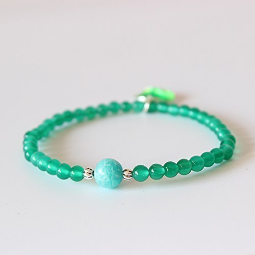 TALE Natural Green Agate Round Beads Chinese Traditional Shoe and Lotus Leaf Charm Bracelet For Women