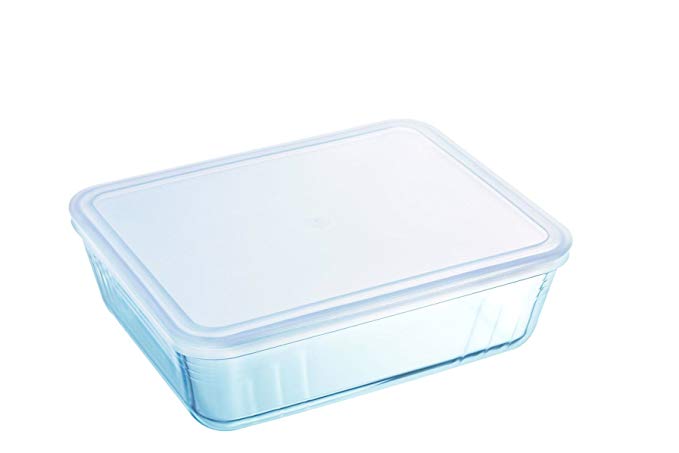 Pyrex Rectangular Dish with Plastic Lid, 0.8L