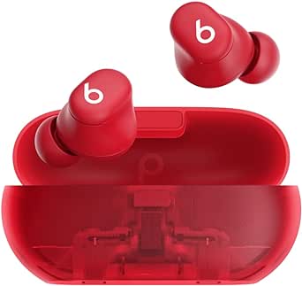 Beats Solo Buds — Wireless Bluetooth Earbuds | 18 Hours of Battery Life | Apple & Android Compatibility | Built-in Microphone - Transparent Red