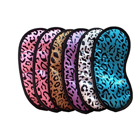 Ayygift New Woman Leopard Eye-shade Sleeping Cover Relaxing Eye Mask (Assorted Color) (6PCS)