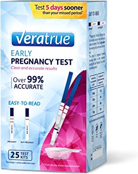 Pregnancy Test Strips, 25 Count, Includes Disposable Urine Collection Cups, Clear and Accurate Results, Over 99% Accurate, FDA-Approved, Individually Sealed Strips