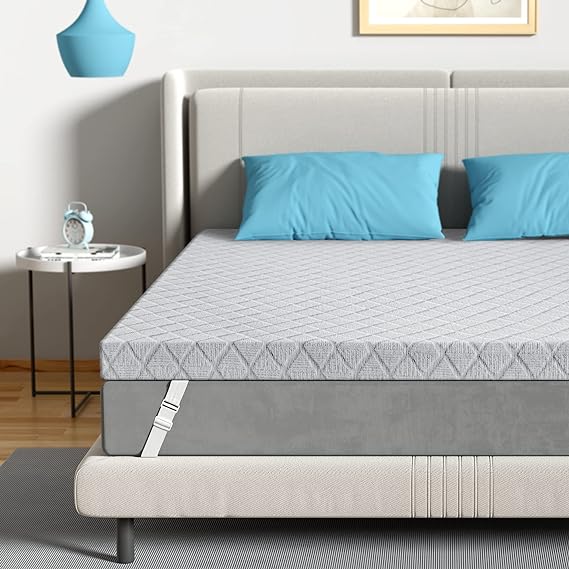 Sleepmax 4 Inch Firm Mattress Topper Full Size - Firm to Extra Firm Memory Foam Bed Topper - Relieve Back Pain - High Density Foam Mattress Pad with Skin-Friendly Cover