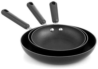 Circulon 83303 Classic Hard Anodized Deep Nonstick Frying Pan Set / Fry Pan Set / Hard Anodized Skillet Set - 8 Inch, 9 Inch, and 11 Inch, Black