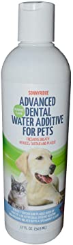 Sonnyridge Dog Advanced Dental Water Additive Removes Tartar and Plaque and Reduces Periodontal Disease for Your Dog or Cat. The Most Advanced Dental Water Additive for Healthy Teeth, and Gums