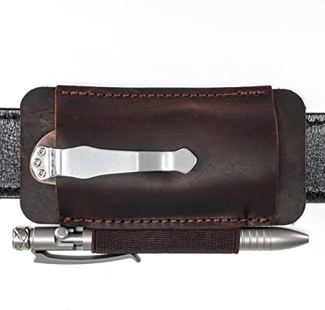 VIPERAED PJ33 Leather Knife Sheaths for Belt, Pocket Knife Holster, Pocket Knife Sheath, Horizontal Leather Knife Belt Holder