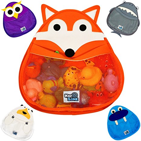 BATH TOY ORGANIZER, Fox - Safe & Mildew-Free - Perfect for Baby Bath Toys - Organizer w/ FREE Suction Cup for Sturdy Bath Toy Storage - Choose from FIVE Different Animals!