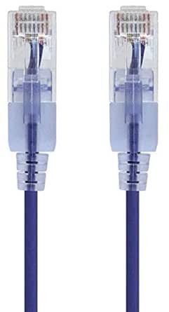 Monoprice - 116323 SlimRun Cat6A Ethernet Patch Cable - Snagless RJ45 UTP Pure Bare Copper Wire 10G 30AWG 3ft Purple 10-Pack