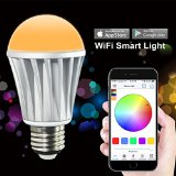 MagicLight WiFi LED Light Bulb - Control Your Lights From Anywhere - Dimmable Multicolored Color Changing LED Lights - Works with iPhone iPad Android Phone and Tablet