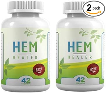 Hem Healer Hemorrhoid Treatment for Hemorrhoid Discomfort, Soothe Itching, Burning, and Irritation, 100% Natural, Vegetarian Capsules (42 Capsules)