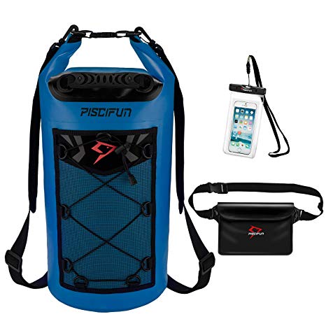 Piscifun Waterproof Dry Bag Backpack Floating Dry Backpack for Water Sports - Fishing, Boating, Kayaking, Surfing, Rafting, Camping Gifts for Men and Women Free Waterproof Phone Case 10L 20L 30L 40L