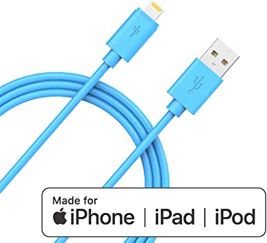 iPhone Charger Lightning 8Pin Cable - MFi Certified Advanced Collection, Compatible with iPhone Xs MAX XR X 8 8 Plus 7 7 Plus 6s 6s Plus 6 6 Plus and More（6FT Blue)