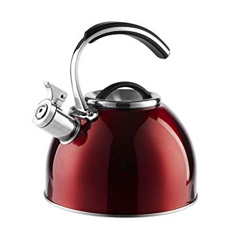 Morphy Richards 974761 Stove Top Whistling Kettle, Stainless Steel, 3 Litre - Red