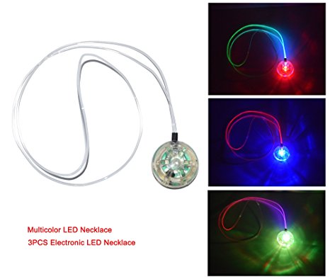 Cofufu 3PCS Electronic LED Necklace / Light-emitting multicolor necklace