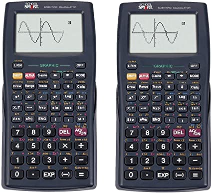 School Smart CS-121 Graphic Calculator 10   2 Dot Matrix, Black (Pack of 2)