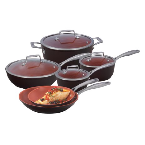 Bialetti Terracotta Xtra 10 Piece Cookware Set, Brown