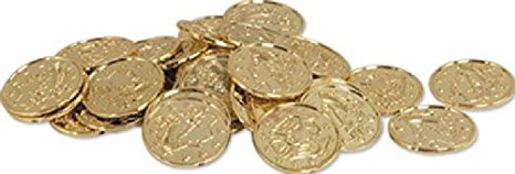 Plastic Coins (gold)    (100/Pkg)