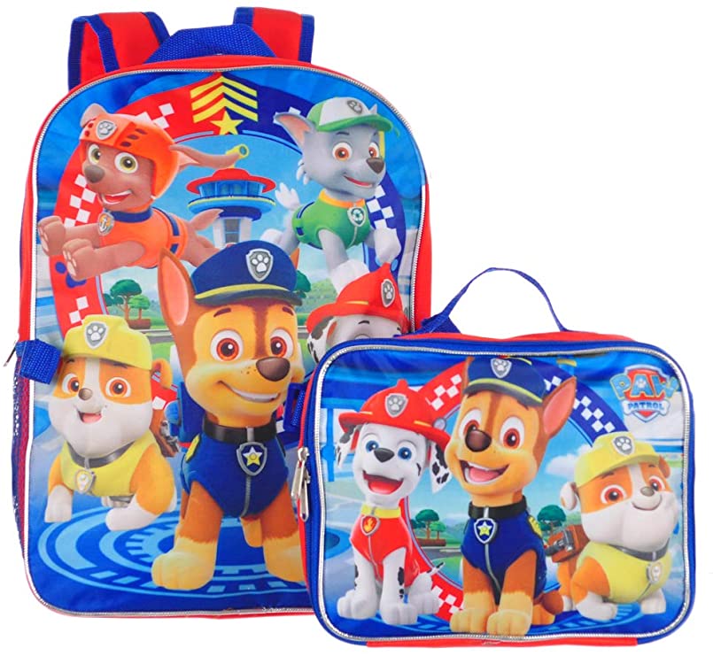 Paw Patrol Boy's 16" Backpack With Detachable Matching Lunch Box