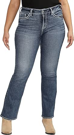 Silver Jeans Co. Women's Plus Size Suki Mid Rise Bootcut Jeans