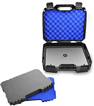 CASEMATIX Laptop Hard Case for 15.6" Laptops - Hard Laptop Case with Customizable Foam Compatible with HP Elite Dragonfly, Pavillion, Envy 360 X360, Stream 14 and other Laptops up to 15.6" - Case Only