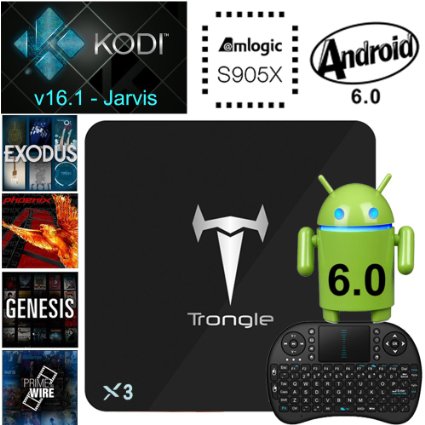 [Free Wireless Keyboard] X3 Android 6.0 Marshmallow Amlogic S905X Quad Core Android TV Box Kodi 16.1 Fully Loaded Add-ons 1G/8G WIFI HD2.0b 4K 60fps Blu-Ray Streaming Stick Media Player HDR10 STB