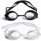 The Friendly Swede Swim Goggles 2 Pack Black and Clear