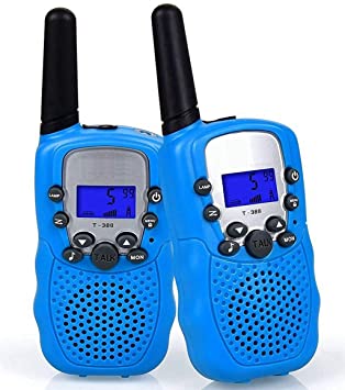 Flybiz Kids Walkie Talkies, 8 Channels 2 Way Radio Kids Toy, Wireless 0.5W PMR446 Long Distance Range Walkie Talkie with VOX Function, for Field Survival Camping Biking and Hiking (Blue, , 2pcs)