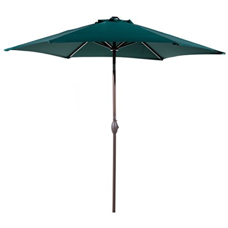 Abba Patio 9 Ft Market Outdoor Aluminum Patio Umbrella with Tilt & Crank, Dark Green