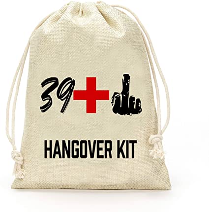 40th Birthday Party Gifts Bags- 39   1 Middle Finger Hangover Kit Bags for 40th Birthday Party- Set of 10
