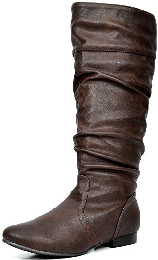DREAM PAIRS BLVD Women's Fashion Casual Knee High Pull On Slouchy Boots (WIDE CALF AVAILABLE)