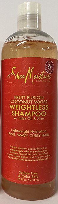 Shea Moisture Fruit Fusion Coconut Water Weightless Shampoo w/ Imbe Oil & Aloe 16 ounces