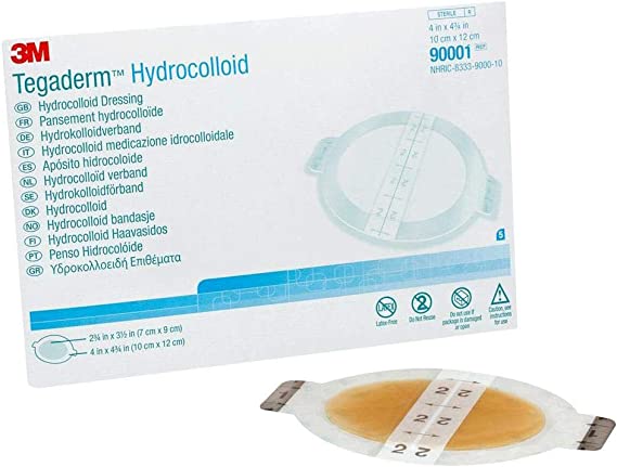 3M Tegaderm Hydrocolloid Dressing 2 3/4" x 3 3/4" Box: 5