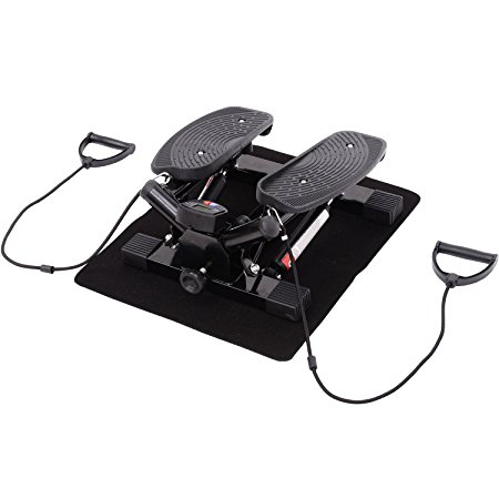 Homcom Mini Stepper Exercise Stepper Machine Legs Arms Thigh Toner Toning Machine Workout Training Fitness Stair Steps New Black