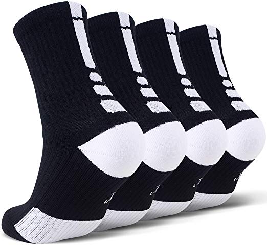 JHM Kids Athletic Sport Sockcs Team Cushioned Basketball Soccer Crew Socks For Ages 4 to 16