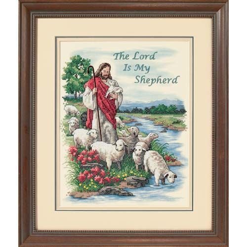 Dimensions 'Lord is My Shepard' Stamped Cross Stitch Kit, 11'' W x 14'' H
