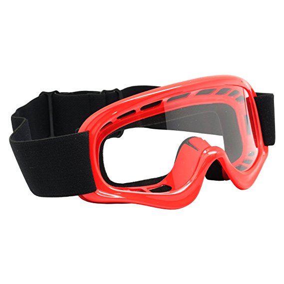 TMS YOUTH RED OFF-ROAD GOGGLES MOTOCROSS DIRT BIKE ATV MX (AS10-R)